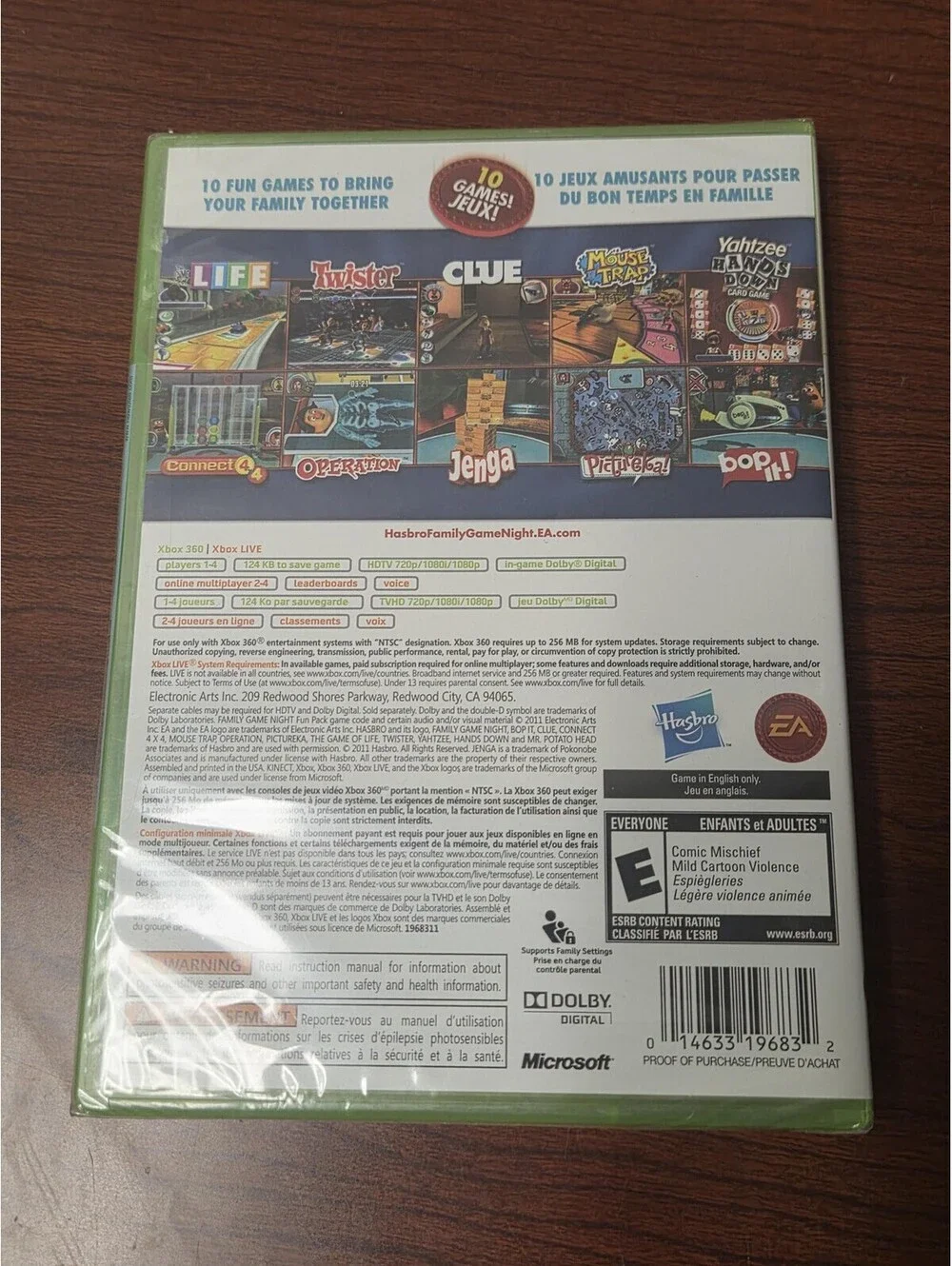 Hasbro Family Game Night Fun Pack Microsoft Xbox 360 Game E EA NTSC-U/C 2011